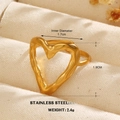 18K gold plated stainless steel heart ring with liquid metal texture and adjustable band - Liquid Heart Style (560)