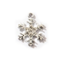 Silver snowflake pendant with sparkling crystals and zinc alloy finish for DIY jewelry - Silver Snowflake
