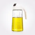 Bouteille d'huile 630ml en verre étanche avec bouchon blanc automatique et graduations - 630ml / Standard / Blanc