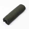 Crinkle cotton scarf in dark olive green featuring a soft textured woven linen style - Army Green