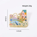Magnete da frigo souvenir Weihai in smalto con onde, peso 20g misura 4,5cm - Via della Torcia Otto
