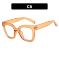 Cat eye blue light blocking glasses with a transparent orange frame C6 finish - Transparent Champagne
