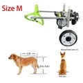 Sedia a rotelle regolabile per cani medi con cinghie verdi per riabilitazione motoria - M