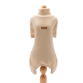 Beigefarbener Tierpullover mit Rollkragen, Strickmuster und braunem Lederpatch - S / Beige