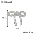 Vue détaillée du charme papillon en acier inoxydable argenté avec dimensions et poids - Nœud de Corde Argenté (HP47856AW0)