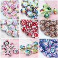 DIY colorful embossed large-hole beads for handmade jewelry in various vibrant colors - Mixed Colors
