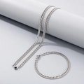 Polished silver stainless steel Cuban link necklace and bracelet jewelry set for men and women - Bracelet / Steel / 4.5mm x 20cm