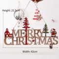 Wooden Merry Christmas wall hanging with Santa and trees decoration for holiday season - Santa Claus Merry Christmas Hanging Ornament