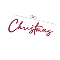 Red glitter Christmas letter cake topper ornament with 12cm width on white background - Paper Christmas Sign / 12cm