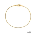 Bracciale a catena serpente minimalista placcato oro in acciaio inox con chiusura a moschettone - 16.5cm / 1mm / Oro