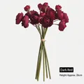 Dark red artificial ranunculus bridal bouquet with twine tie, height approx 26cm - Height approx 26cm / Dark Red