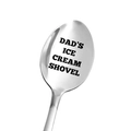 Polierter Edelstahl-Kaffeelöffel mit Dad's Ice Cream Shovel Gravur für Väter - DADS EISCREME-SCHAUFEL