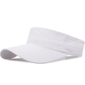 Visera deportiva blanca transpirable de malla con secado rápido y ala larga - Ajustable / Blanco