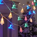 Gekleurde LED-lichtslang met rendier- en kerstboomvormen voor feestelijke decoratie - Hert + Kerstboom / 1.5m 10LED Batterij / Kleurrijk