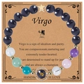 Handmade Virgo zodiac beaded bracelet with blue goldstone and colorful natural stones - Virgo