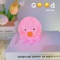 Pink octopus LED night light in soft silicone for kids' desk decor and cozy atmosphere - Octopus Pink