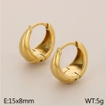 Orecchini a cerchio dorati a forma di U in acciaio inossidabile dal design a goccia - 15x8mm / Oro (Stile C Goccia KE115333)