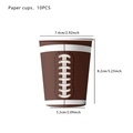 Detail of 10-piece football party paper cups with dimensions and soccer pattern design - Paper Cups Type B 10PCS