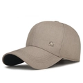 Classic khaki baseball cap in twill fabric with side metal M letter logo detail - Khaki