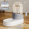 Automatic grey pet water dispenser with 4000ml transparent tank for cats and dogs - Waterer / Milo Grey