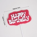 Décoration de gâteau Happy Birthday en rouge et blanc faite de matériau mousse EVA - EVA Topper Joyeux Anniversaire Rouge 10 pièces