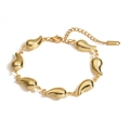 Dettaglio del bracciale a goccia in acciaio inossidabile placcato oro 18K con moschettone - Chicco a Goccia d'Acqua/31903 / Oro