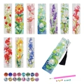 DIY diamond painting bookmark kit with 10 floral patterns and colorful tassels - Potted Plants