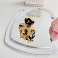 Acetate hair claw clip with brown tortoiseshell pattern on a heart-shaped mirror - 3.5cm / Beige Tortoise Shell
