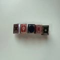 Miniature book hair clips in red, black, and green with vintage gold floral patterns - 8# Red Brown Book Clip