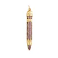 Pendentif bijoux en forme de crayon doré avec oxydes de zirconium violets pour création DIY - Crayon en Zircon Lavande Doré