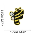 Detailed size chart showing a bee-themed letter F embroidery patch, 5.5cm by 4.7cm size - Letter F Style (XT287)