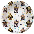 Dog paw birthday party paper plate with cute corgi and pug print for pet celebration - Small Plates - Multi Dog Graphics