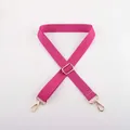 Adjustable magenta nylon bag strap with thick weave and gold-tone metal buckles - Rose Purple