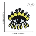 Large sequin eye patch with yellow hearts and fringe, size 24.2x24.8cm for DIY clothing - Yellow Black Tassel Crown Eye