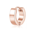 Minimalist rose gold stainless steel wide huggie hoop earring with a polished finish - Rose Gold