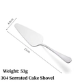 Pelle à gâteau dentelée en acier inoxydable 304 poli avec dimensions précises - Pelle à Gâteau Crantée Épaisse en Acier Inoxydable 304