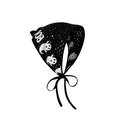 Béguin en tricot noir fait main avec fantômes blancs et texte BOO pour Halloween - Béret Fantôme Noir d'Halloween
