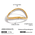 Dettaglio del bracciale ondulato bicolore in acciaio inossidabile impermeabile - Jdb0103024-ps