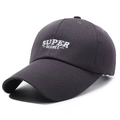 Dark grey baseball cap with white SUPER DEGREE embroidery in cotton twill fabric - Adjustable / Gray