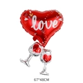 Love heart foil balloon set with champagne cups for wedding and Valentine decor 67x48cm - Cheers for Love