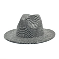 Dettaglio del cappello fedora in lana pied de poule grigio con corona a forma di lacrima - M(56-58cm) / Pied de Poule Grigio