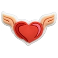 DIY red heart charm with orange wings for garden clogs and wedding footwear accessories - EU 24
