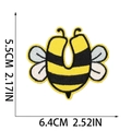 Detailed dimension view of bee embroidery patch measuring 6.4cm wide and 5.5cm high - Letter U Style (XT287)