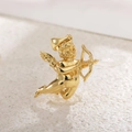 Gold plated cupid angel pendant necklace accessory with bow and arrow wings - Cupid