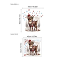 Detailed Christmas elk wall decal showing paste effect and 40x40cm layout dimensions - Deer in Snowflake Sweater