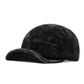 Cappello camp a 5 pannelli in velluto a coste nero con visiera corta retrò - Regolabile / Nero