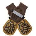 Waterproof non-slip dog socks in brown and yellow with reflective velcro straps - XS / Dark Brown Caterpillar