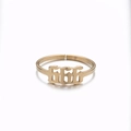Gold adjustable stainless steel ring featuring a gothic 666 angel number design - 666 Gold