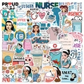 Varietà di adesivi per infermieri con strumenti medici e frasi per laptop e borracce - 50 fogli/confezione / Tema Diversi Strumenti Medici