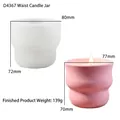 Afmetingen van zandloper kaarsenpotten in wit en roze met maten van 80 mm en 77 mm - Taille-Versmalling Kaars Cup Vorm